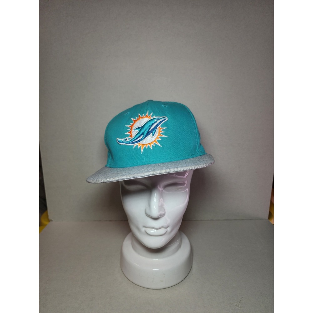 New Era 9FIFTY Miami Dolphins Snapback Hat Teal Grey Flat Brim NFL Cap Mens OSFM